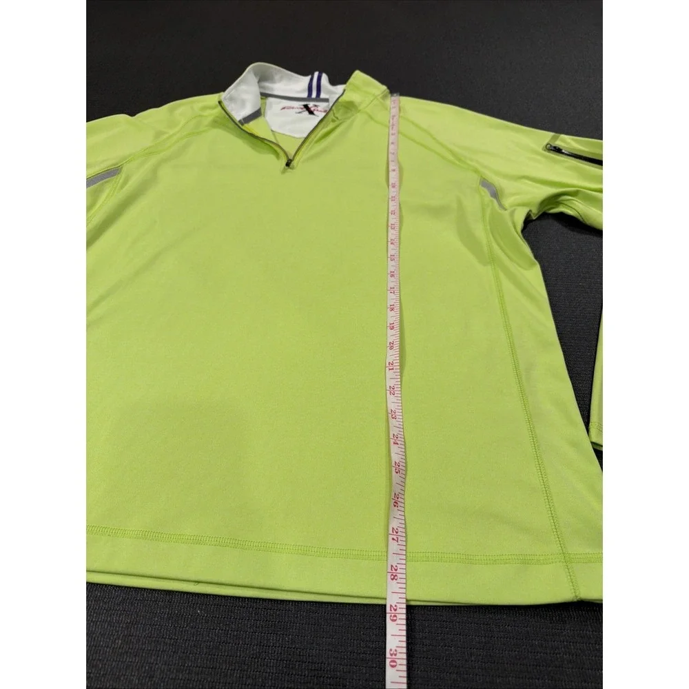 Robert Graham Pullover Mens XL‎ 1/4 Zip Long Sleeve Golf Tailored Fit Neon Green